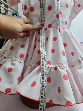 Vestido Gitana Bebé Lunares coral 9 Meses