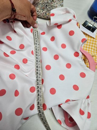 Vestido Gitana Bebé Lunares coral 9 Meses