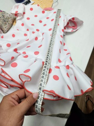 Vestido Gitana Bebé Lunares coral 9 Meses