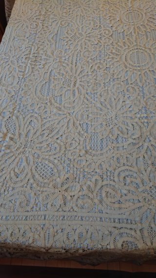 Cubrecama Matrimonio Beige/Blanco