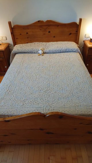 Cubrecama Matrimonio Beige/Blanco