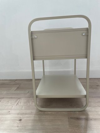 Mesita de noche madera y metal beige