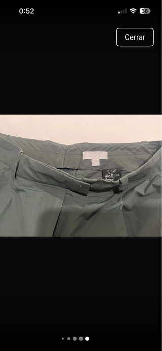 Pantalón COS verde salvia algodón y polièster T:XS