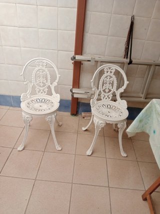 Conjunto de jardín metal  blanco
