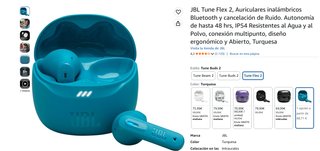 Auriculares JBL Tune Flex 2 Turquesa