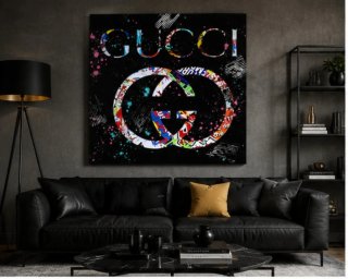 Quadro Pop Art Aiiroh Deep Black Gucci 75x75