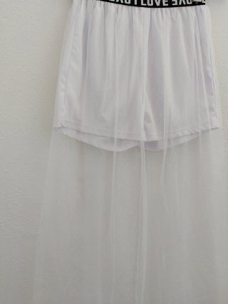 Falda pantalón blanca tul
