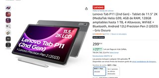 Lenovo Tab P11 2nd Gen 128GB + Lápiz