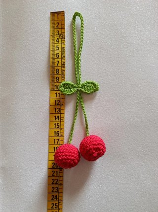 Charm ciliegie uncinetto crochet cherries keychain