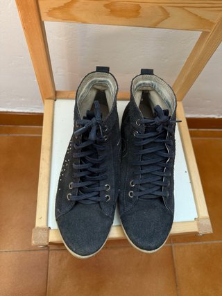 Botines Bosi Talla 38 Negro/Plata