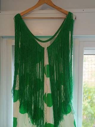 Vestido Flamenca Talla 44 Verde y Blanco