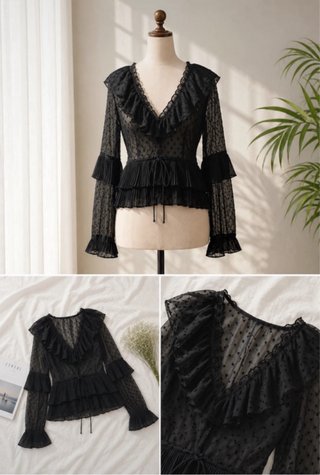Blusa Zara volantes y transparencias