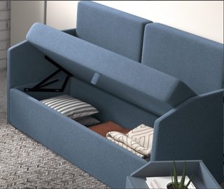 Cama abatible con sofá 135×190 y arcón | fondo 42