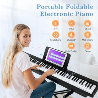 Piano Digital 88 Teclas Portátil Blanco