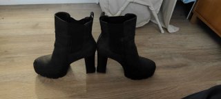 Botines Tacón Plataforma Negros