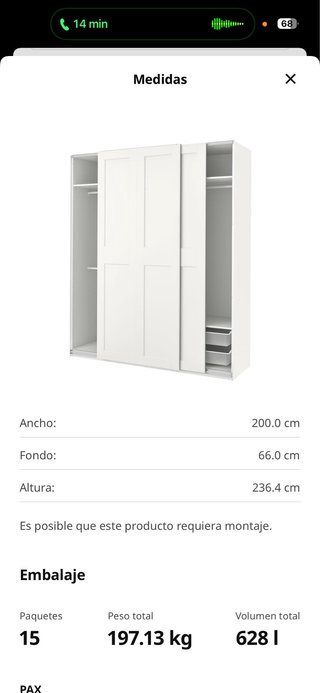 Armario PAX IKEA Blanco