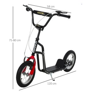Patinete infantil +5 años 120x58x75-80cm negro
