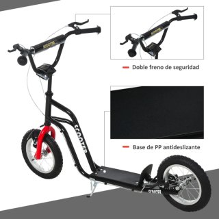 Patinete infantil +5 años 120x58x75-80cm negro