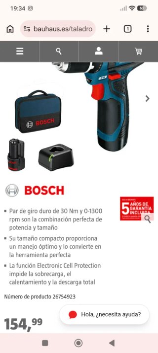 Kit taladro / atornillador Bosch GSR 12V-15