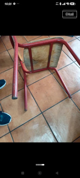 Sedia scuola vintage legno e metallo