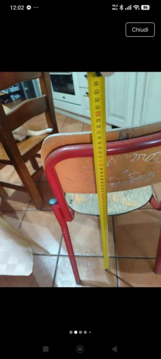 Sedia scuola vintage legno e metallo