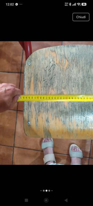 Sedia scuola vintage legno e metallo