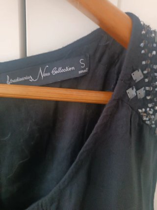 Top Stradivarius Negro Talla S