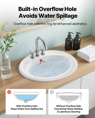 Lavandino Sottopiano Lavabo per Bagno 485 x 425 mm