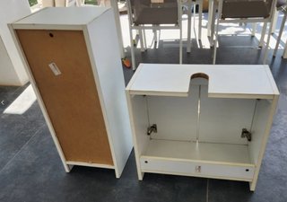 Armario auxiliar madera blanco baño