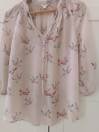 Blusa Monsoon Talla 40 Estampado Pájaros