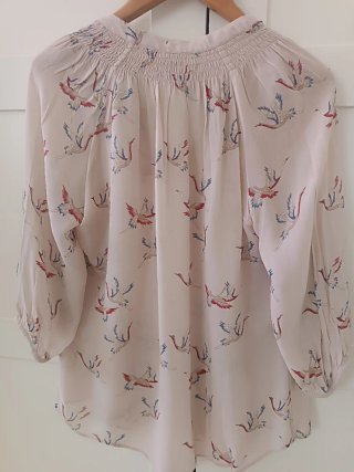 Blusa Monsoon Talla 40 Estampado Pájaros