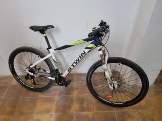 Bicicleta Montaña Btwin Blanca y Azul