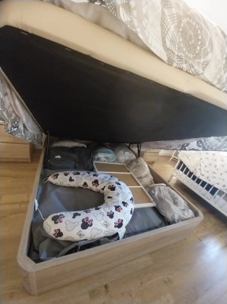 Cama 150x190cm con Colchón Látex + Abatible