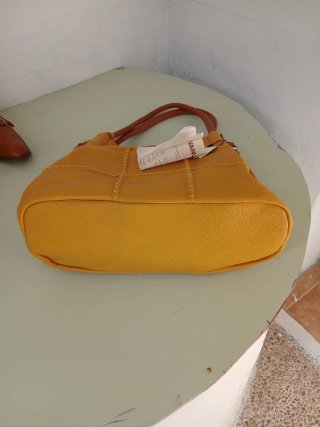 Bolso Zara Amarillo Cuadrado Piel