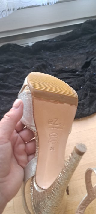 Sandali eleganti oro décolleté open-toe