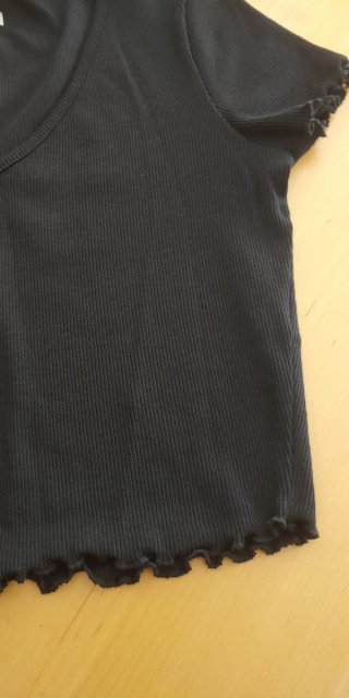 Top Pull&Bear Negro Manga Corta