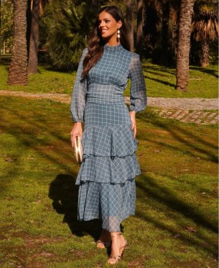 Vestido invitada boda azul talla única