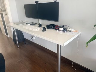Barra de teletrabajo cristal y metal