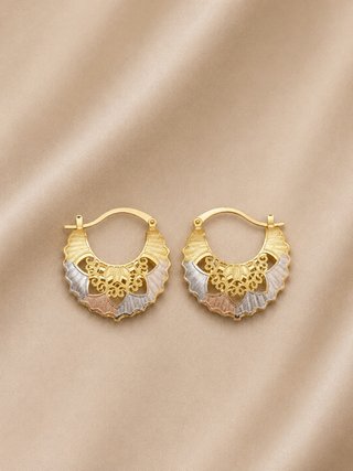 Pendientes Aro Tri-color Oro