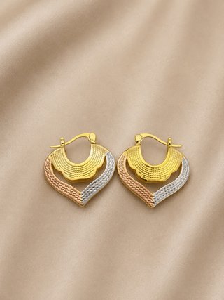 Pendientes Oro y Plata Tri-color