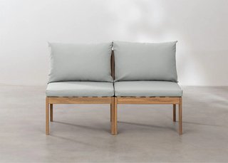 Sofá modular jardín 2 piezas madera acacia