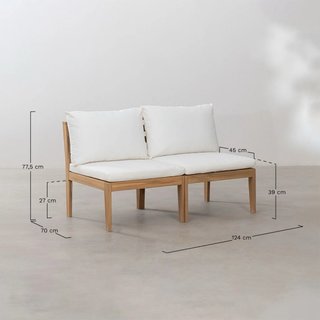 Sofá modular jardín 2 piezas madera acacia