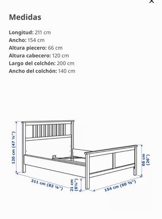 Estructura Cama IKEA HEMNES Blanca
