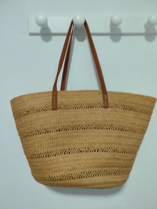 Bolsos de paja con cremallera y bolsillo