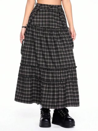 Falda Tartán Grunge S