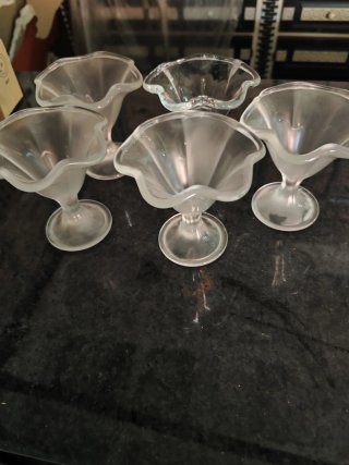 Copas de helado de cristal (Set de 5) y 2 cajas 12