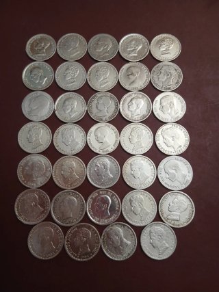 Lote 34 monedas españolas de plata