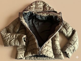 Abrigo Acolchado Zara Talla XL Capucha Mujer Puf