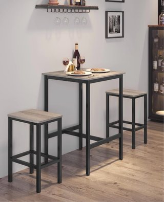 Mesa alta madera y metal