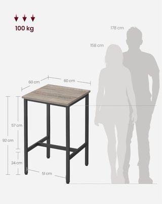 Mesa alta madera y metal